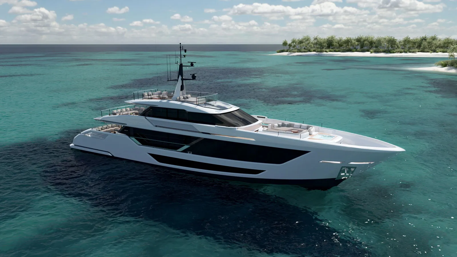 Custom Line Saetta 128: New 40m Planing Tri‑Deck Yacht Flagship